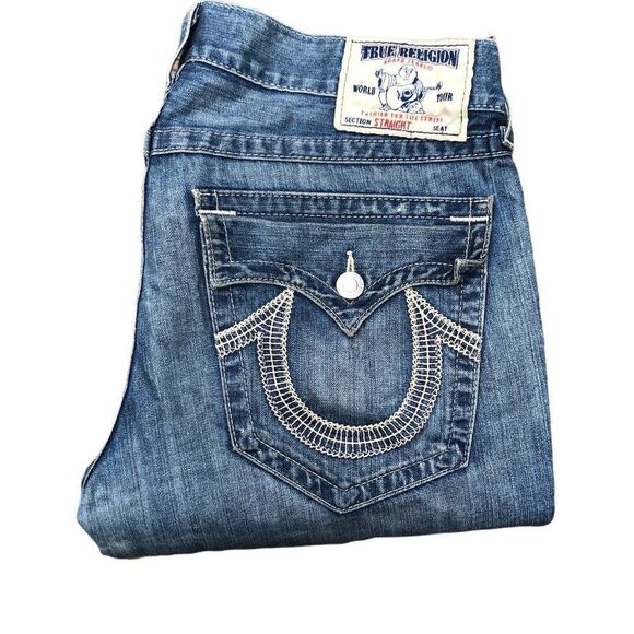 VINTAGE true religion jeans size 36 STRAIGHT blue - Picture 9 of 14